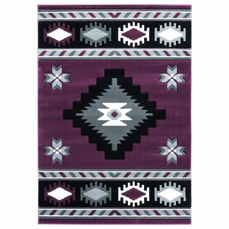 UNITED WEAVERS OF AMERICA 2 ft. 7 in. x 7 ft. 4 in. Bristol Caliente Plum Rectangle Runner Rug 2050 10482 28C